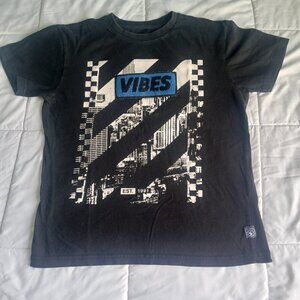 SouthPole Teen T-shirt Black/ Blue/ White 10/12